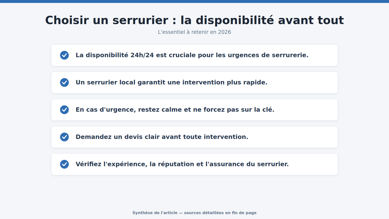 Choisir un serrurier : la disponibilité avant tout : l'essentiel à retenir (2026)