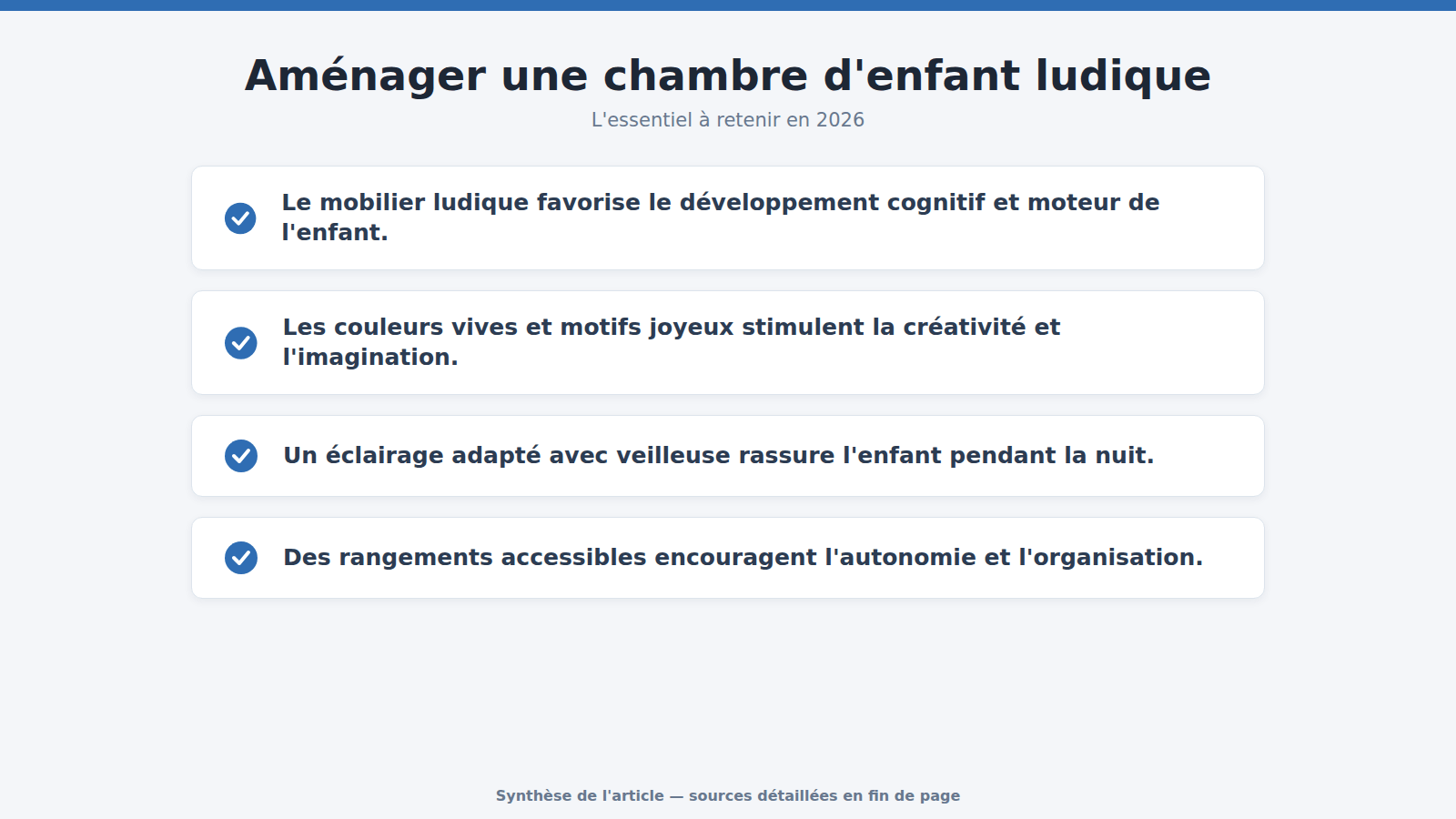 Aménager une chambre d'enfant ludique : l'essentiel à retenir (2026)