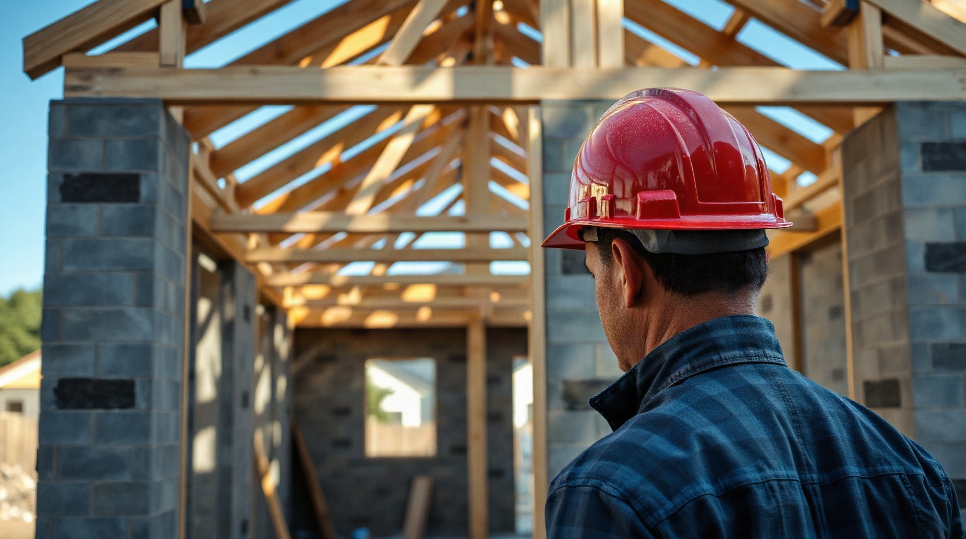 Chantier de maison individuelle en cours de construction