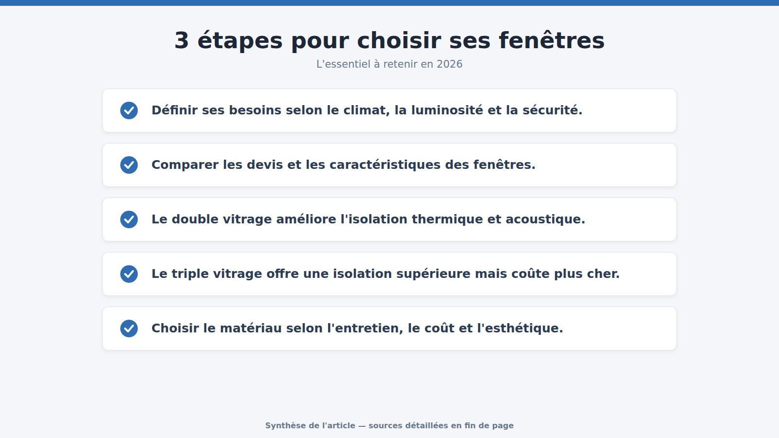 3 étapes pour choisir ses fenêtres : l'essentiel à retenir (2026)