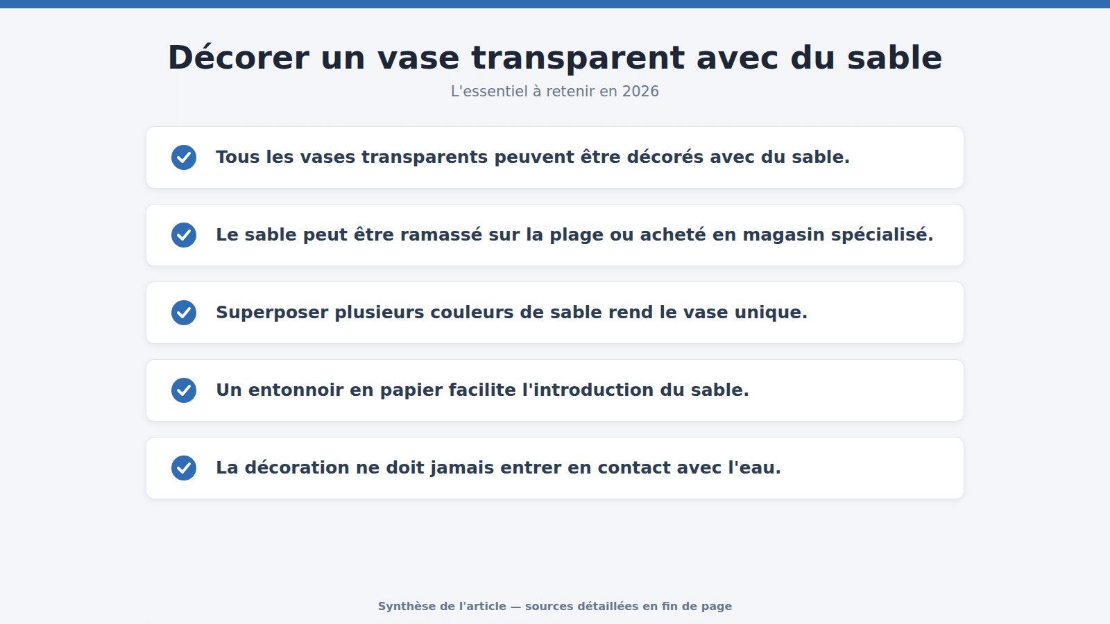 Décorer un vase transparent avec du sable : l'essentiel à retenir (2026)