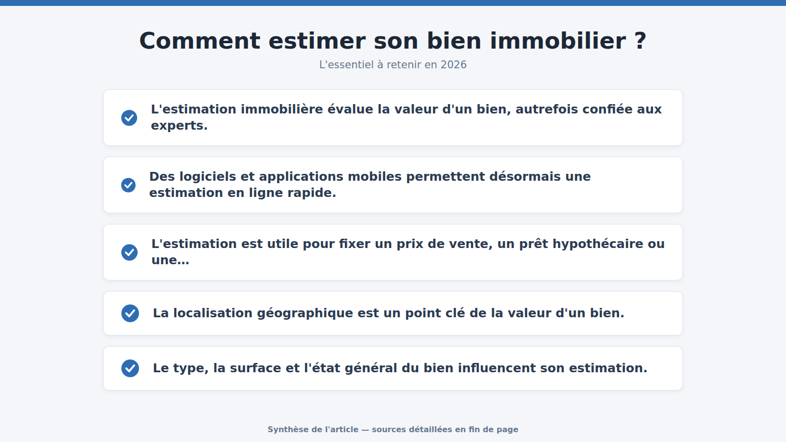 Comment estimer son bien immobilier ? : l'essentiel à retenir (2026)