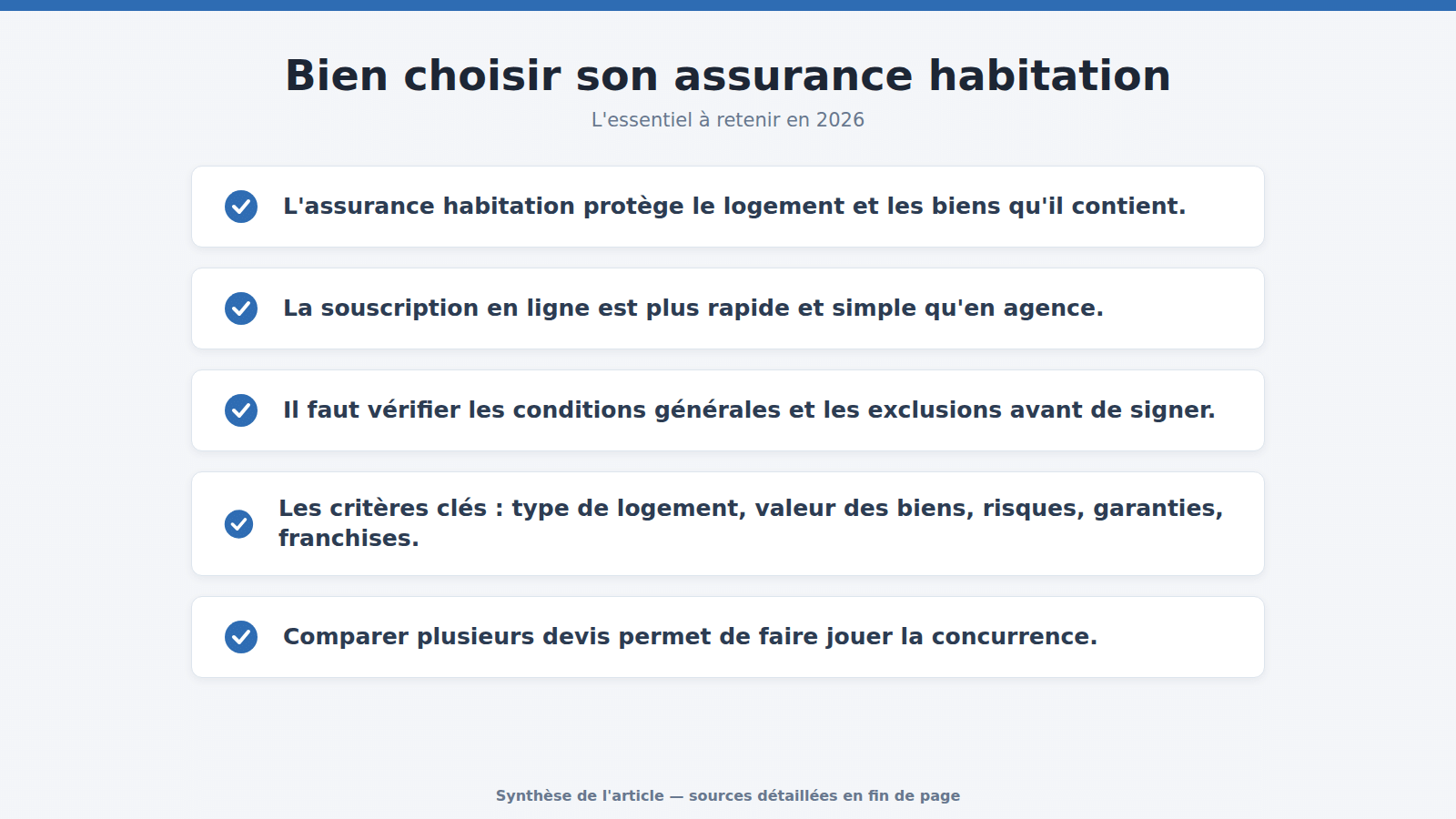 Bien choisir son assurance habitation : l'essentiel à retenir (2026)