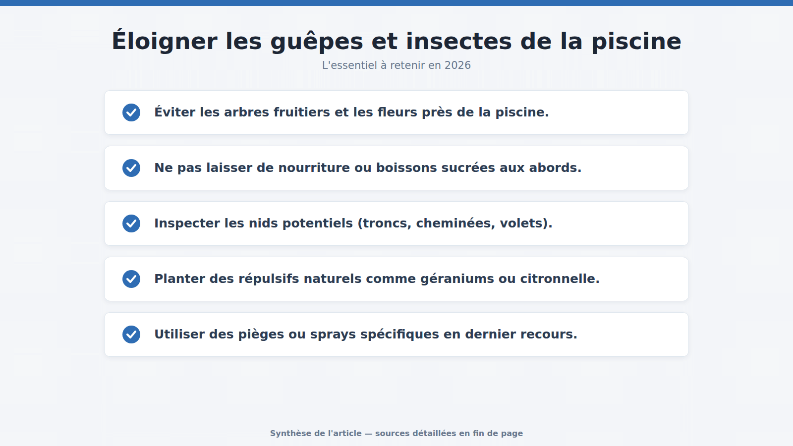 Éloigner les guêpes et insectes de la piscine : l'essentiel à retenir (2026)