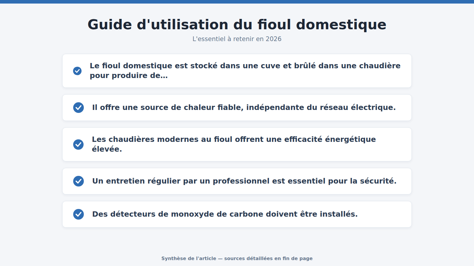 Guide d'utilisation du fioul domestique : l'essentiel à retenir (2026)