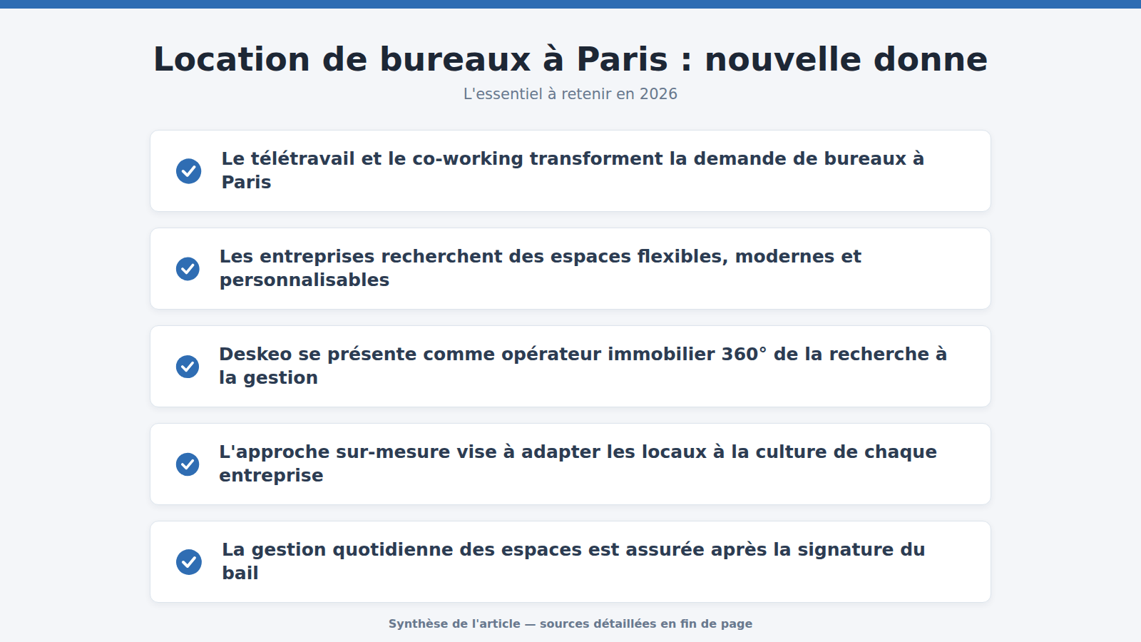 Location de bureaux à Paris : nouvelle donne : l'essentiel à retenir (2026)