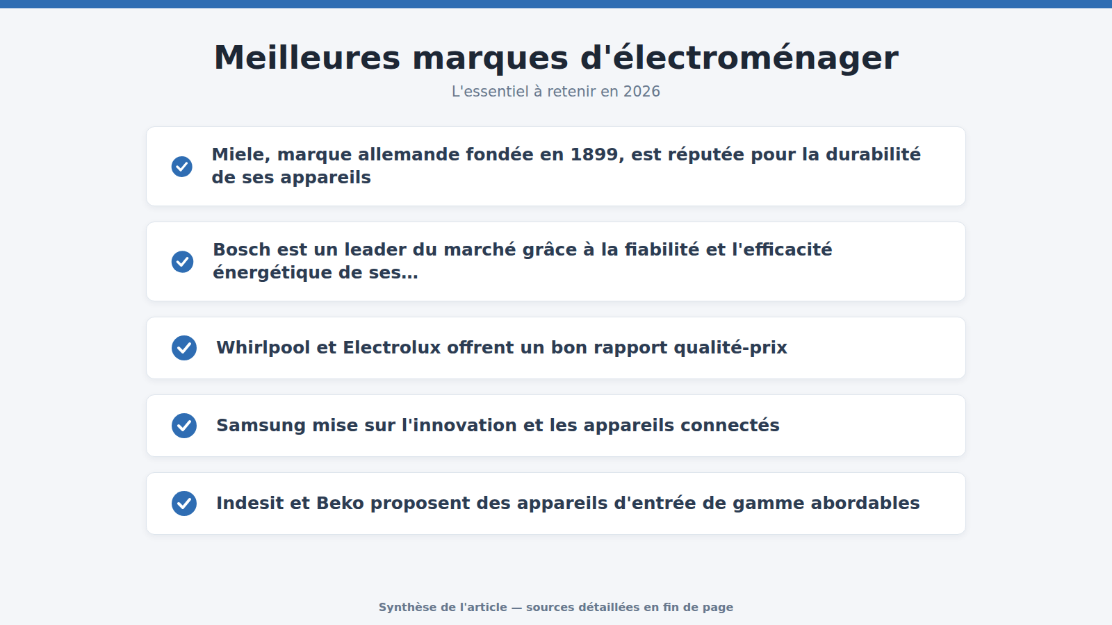 Meilleures marques d'électroménager : l'essentiel à retenir (2026)