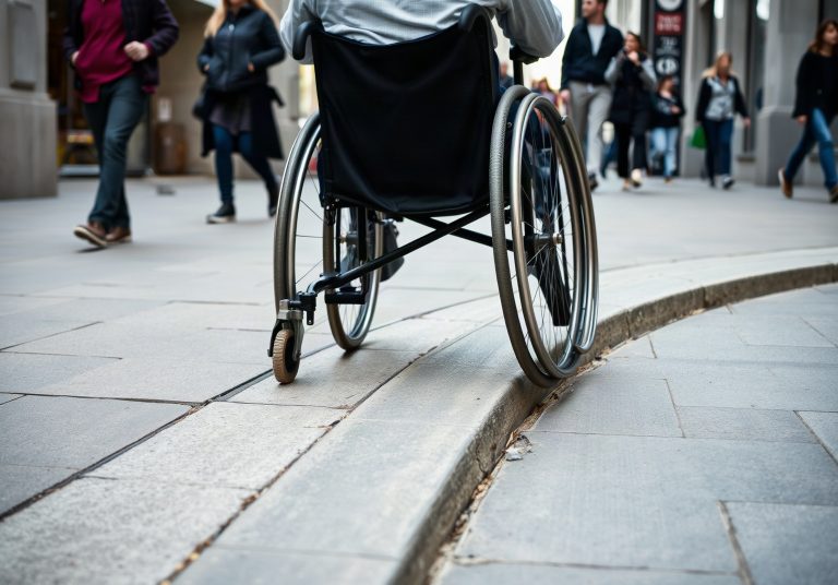 Réglementation des trottoirs en France : règles, infractions et obligations en 2026 Trottoir urbain accessible avec abaissement de bordure
