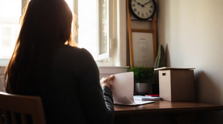 Justificatifs pour une location : la liste complète en 2026 Candidat locataire rassemblant ses justificatifs sur un bureau