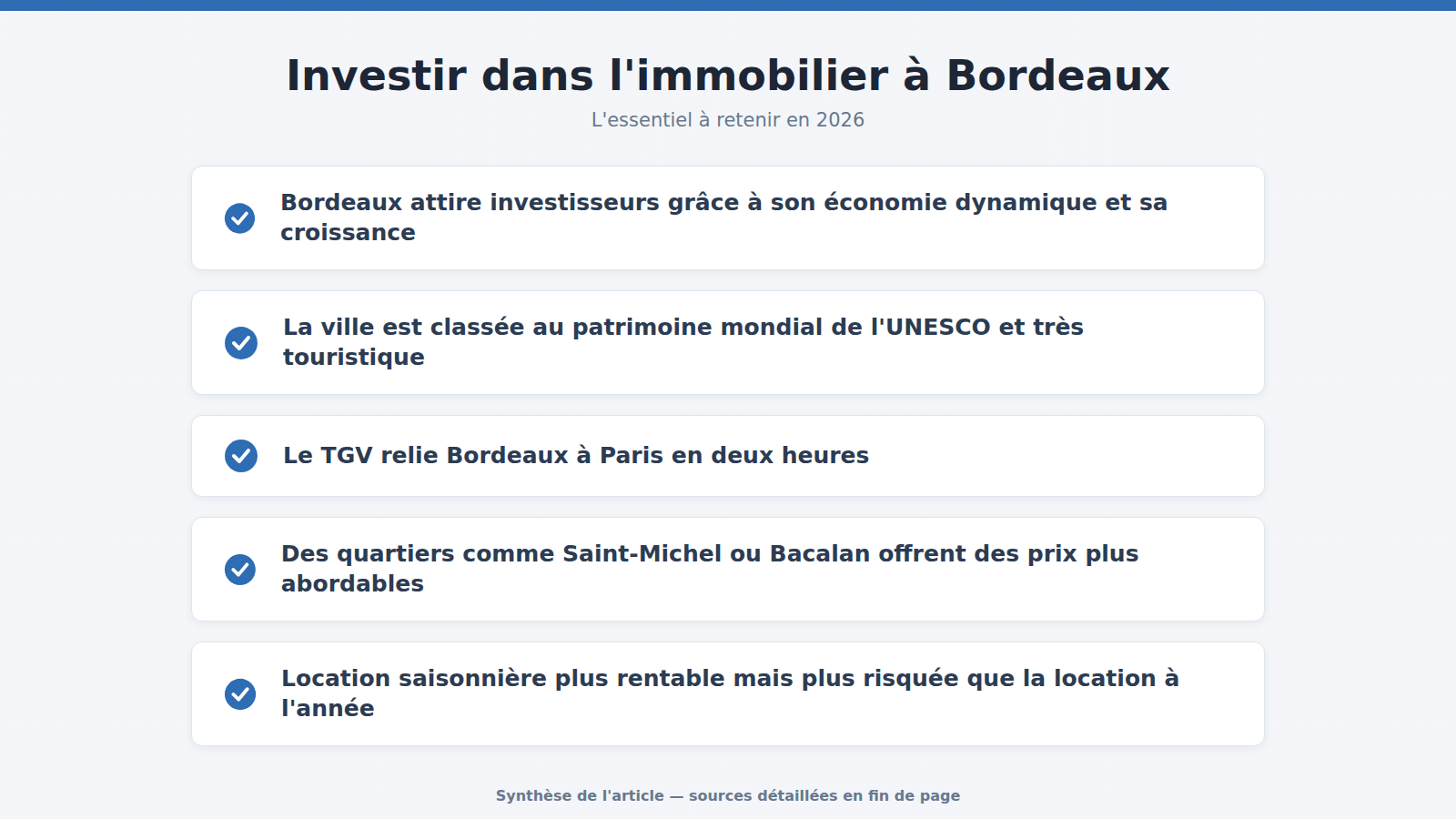 Investir dans l'immobilier à Bordeaux : l'essentiel à retenir (2026)