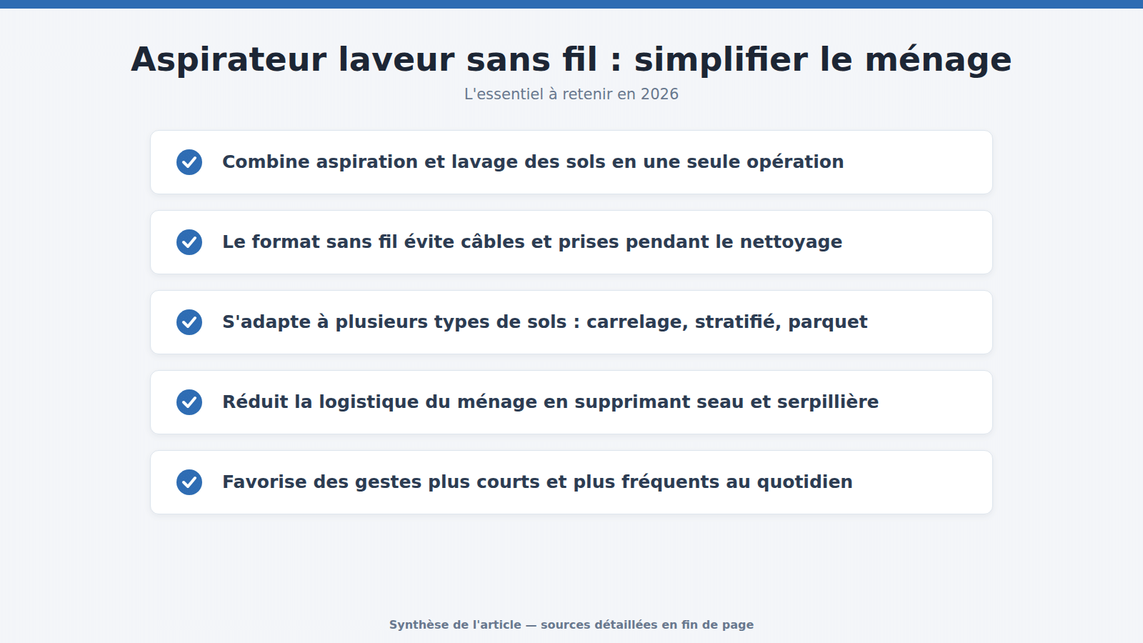 Aspirateur laveur sans fil : simplifier le ménage : l'essentiel à retenir (2026)