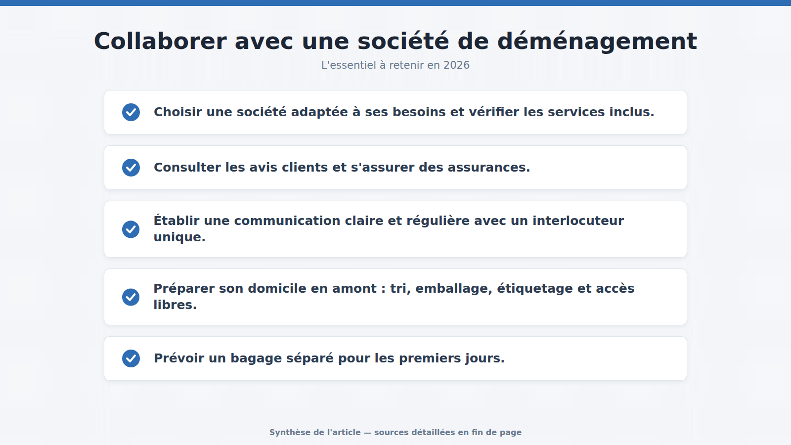Collaborer avec une société de déménagement : l'essentiel à retenir (2026)