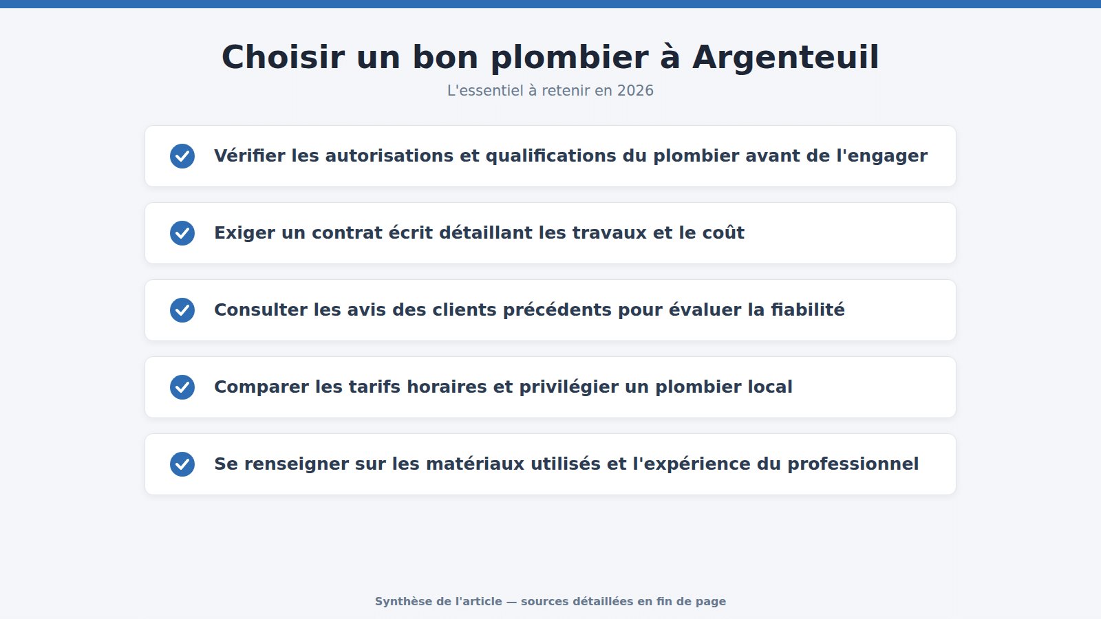 Choisir un bon plombier à Argenteuil : l'essentiel à retenir (2026)