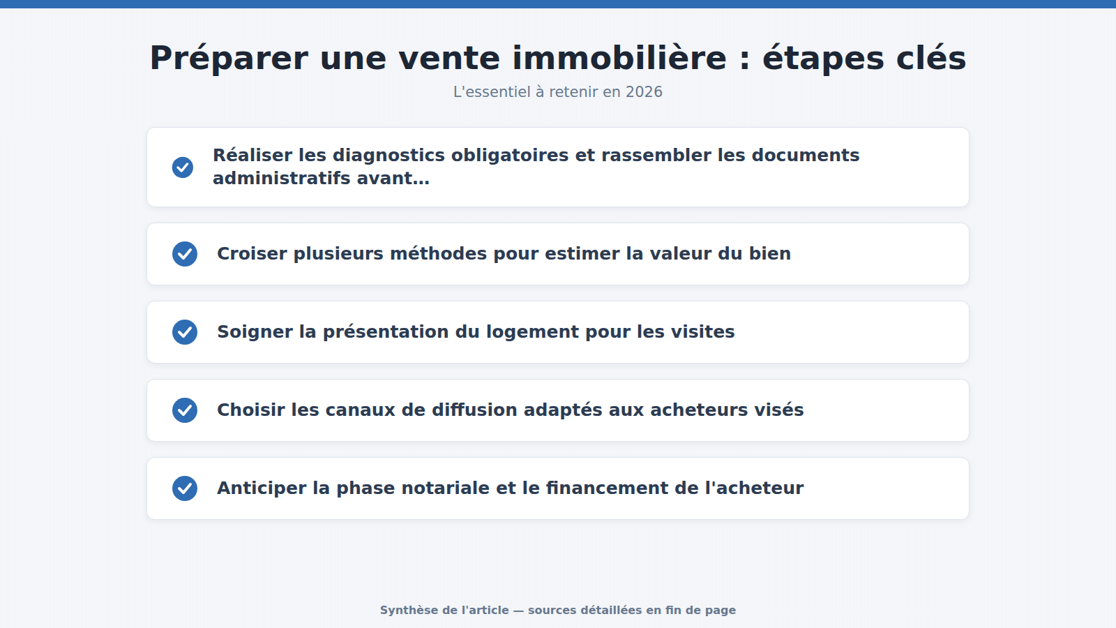 Préparer une vente immobilière : étapes clés : l'essentiel à retenir (2026)