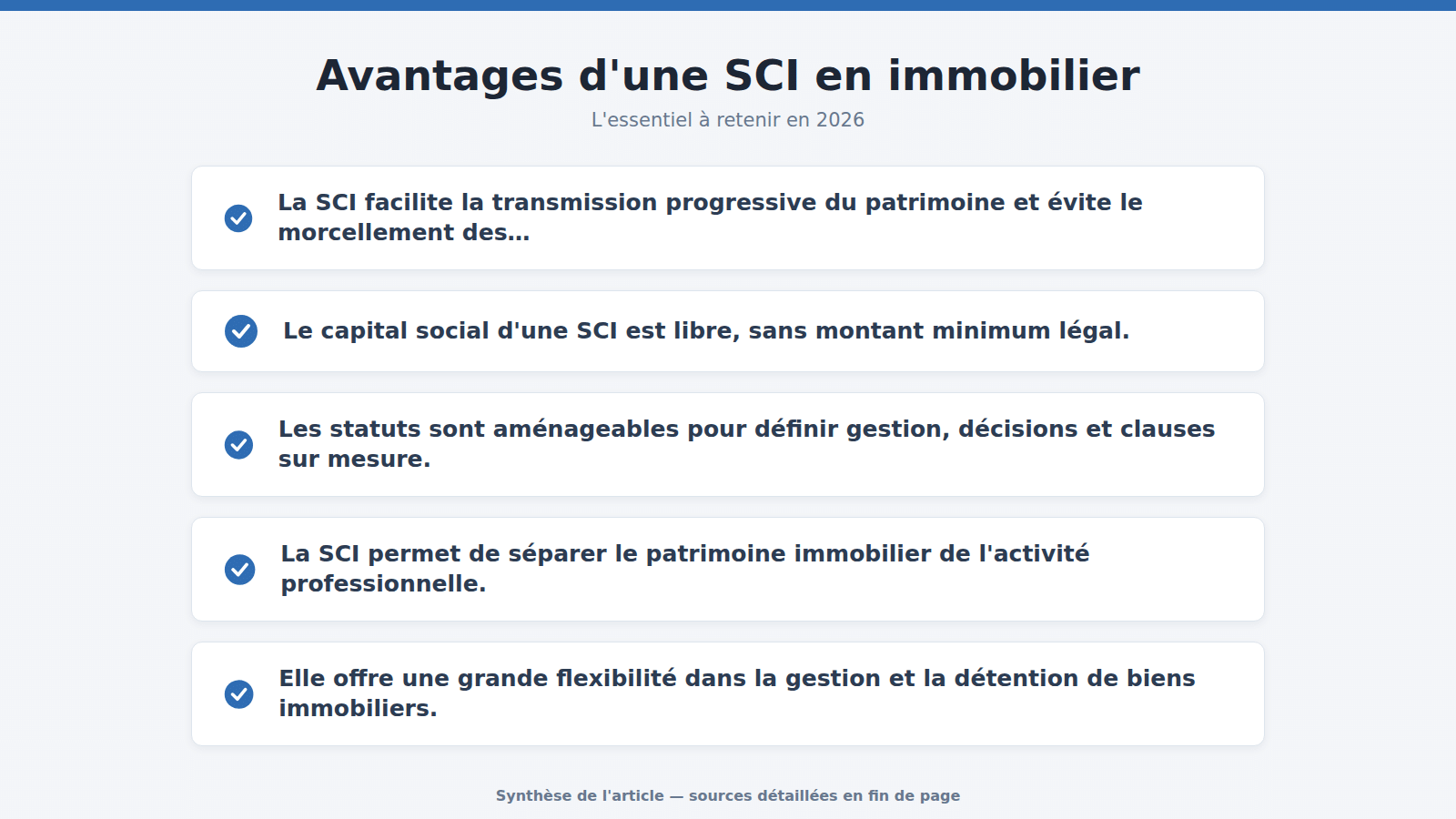 Avantages d'une SCI en immobilier : l'essentiel à retenir (2026)