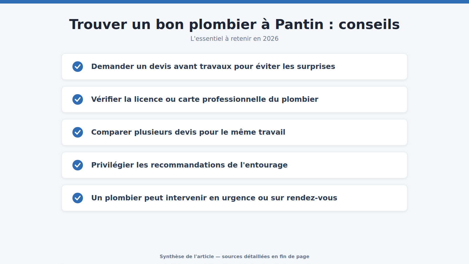 Trouver un bon plombier à Pantin : conseils : l'essentiel à retenir (2026)