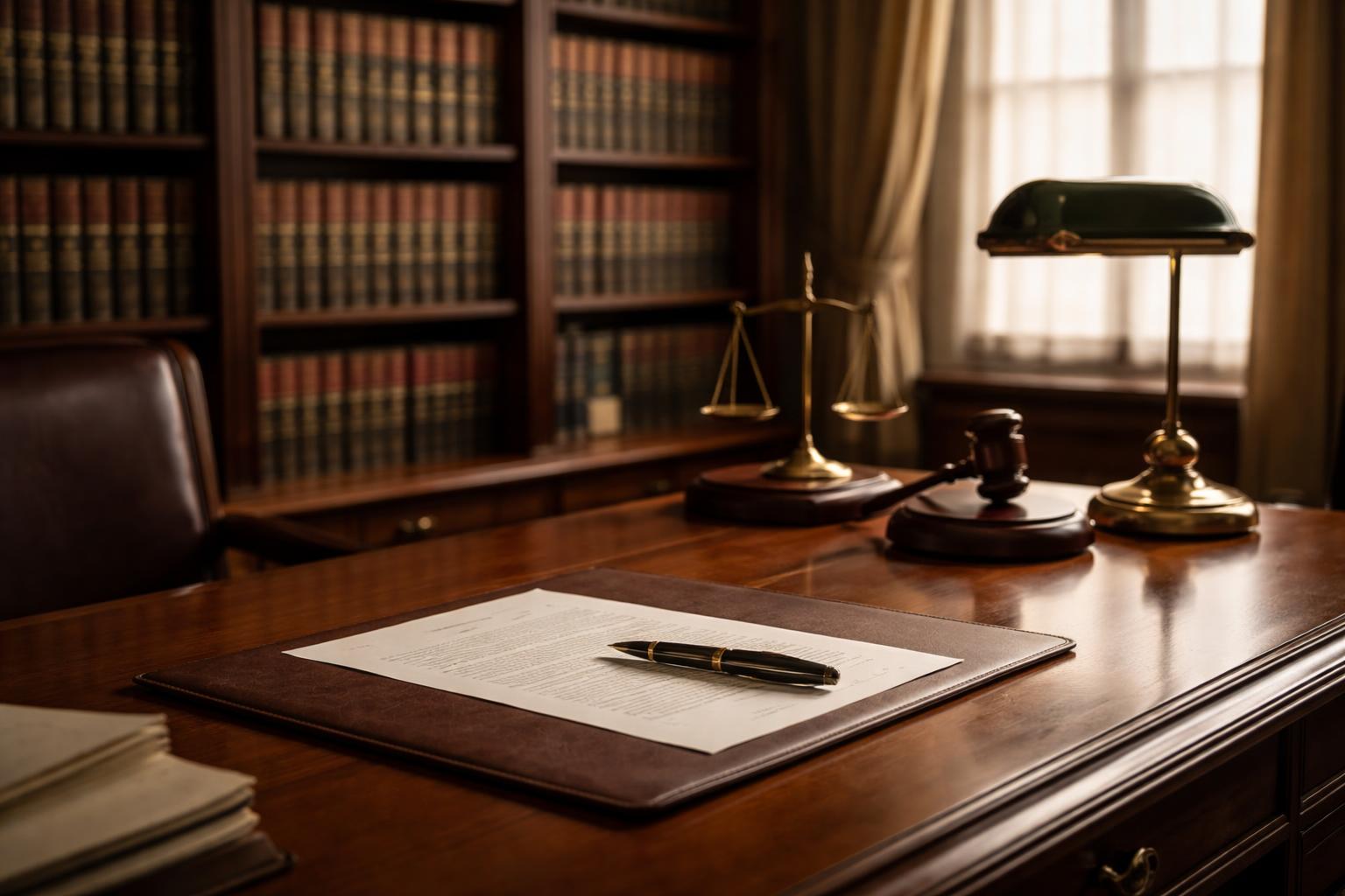 Personne relisant un dossier juridique notarial
