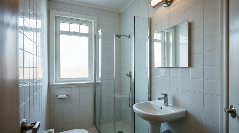 Petite salle de bain moderne avec douche à l'italienne